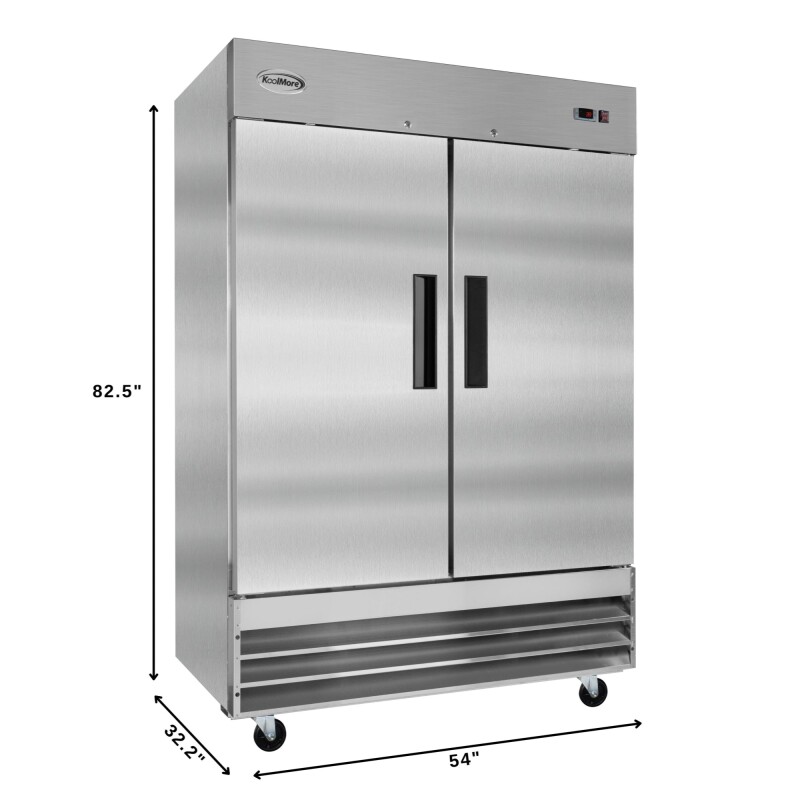 54 in. Two-Door Reach-In Refrigerator - 47 Cu Ft RIR2DSS