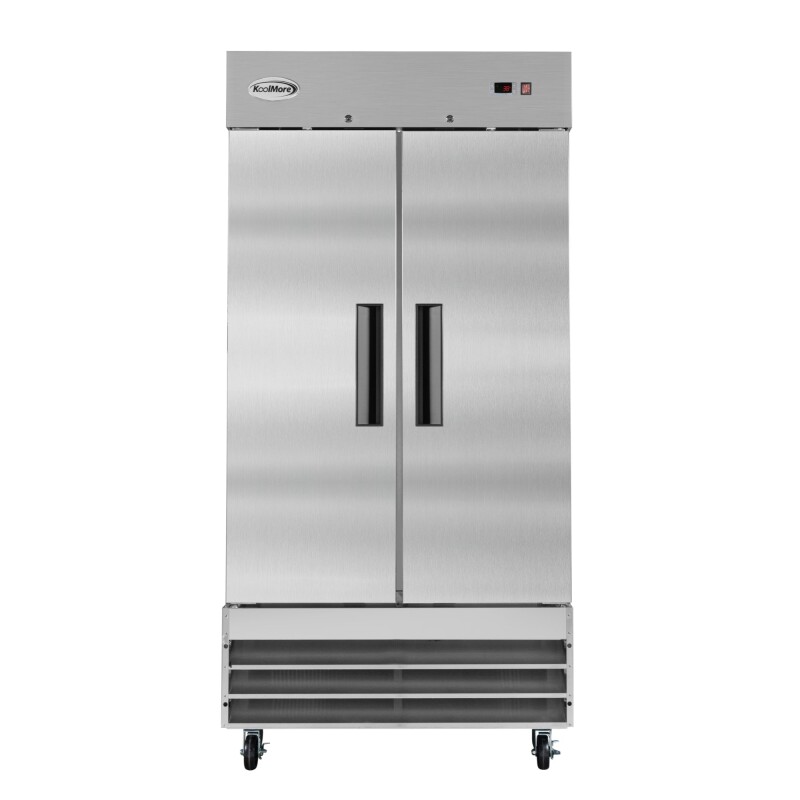 39 in. Commercial Stainless Steel 2-Door Reach-In Refrigerator, 30 cu. ft RIR2DSS35C