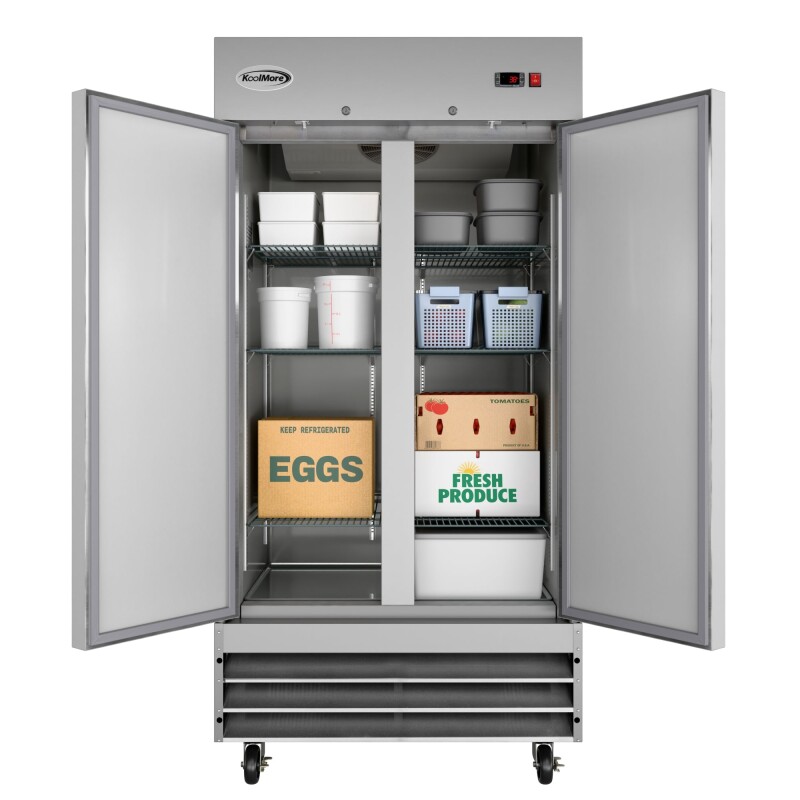 39 in. Commercial Stainless Steel 2-Door Reach-In Refrigerator, 30 cu. ft RIR2DSS35C, product image 2 of 13