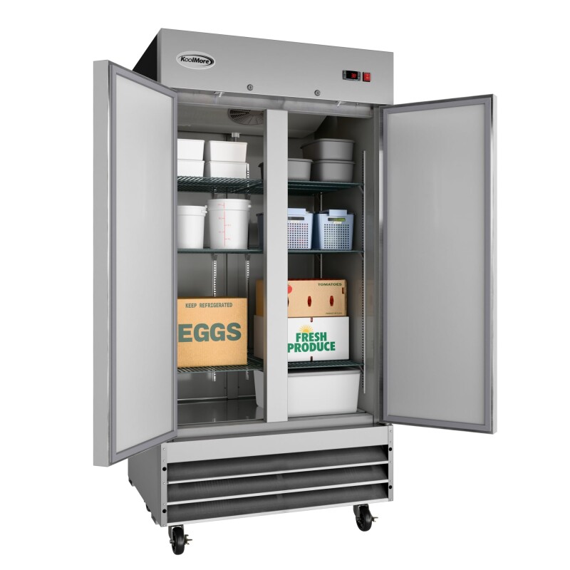 39 in. Commercial Stainless Steel 2-Door Reach-In Refrigerator, 30 cu. ft RIR2DSS35C, product image 3 of 13