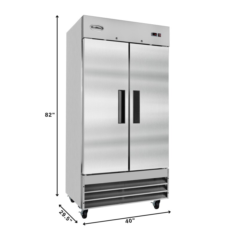 39 in. Commercial Stainless Steel 2-Door Reach-In Refrigerator, 30 cu. ft RIR2DSS35C, product image 4 of 13