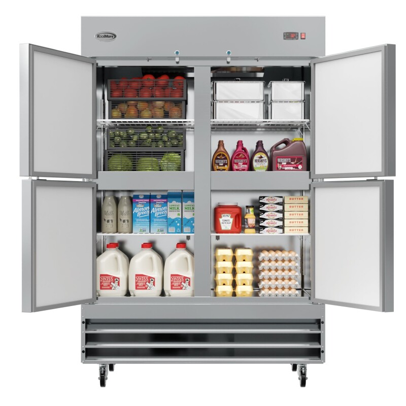 54 in. Commercial Stainless Steel Solid Half Door Reach-In Refrigerator 47 cu. ft RIR2DSSHD, product image 2 of 13