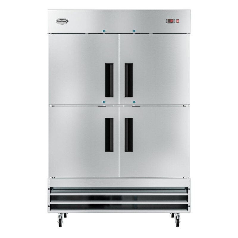 54 in. Commercial Stainless Steel Solid Half Door Reach-In Refrigerator 47 cu. ft RIR2DSSHD