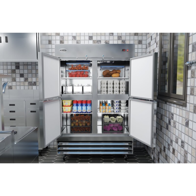 54 in. Commercial Stainless Steel Solid Half Door Reach-In Refrigerator 47 cu. ft RIR2DSSHD, product image 12 of 13