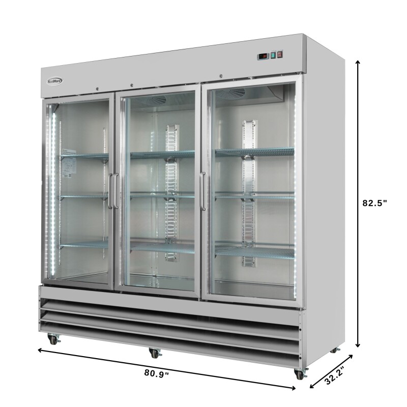 81 in. Three-Door Reach-In Refrigerator - 72 Cu Ft RIR3DGD