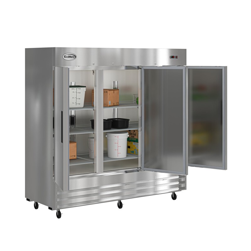 80 in. Three Door Commercial Reach In Refrigerator 72 cu. ft RIR3DSS, product image 3 of 13