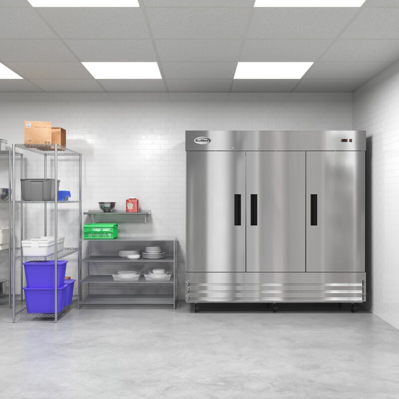 80 in. Three Door Commercial Reach In Refrigerator 72 cu. ft RIR3DSS, product image 7 of 13