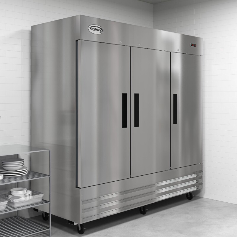 80 in. Three Door Commercial Reach In Refrigerator 72 cu. ft RIR3DSS, product image 8 of 13