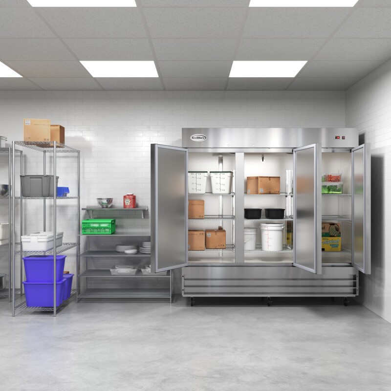 80 in. Three Door Commercial Reach In Refrigerator 72 cu. ft RIR3DSS, product image 9 of 13