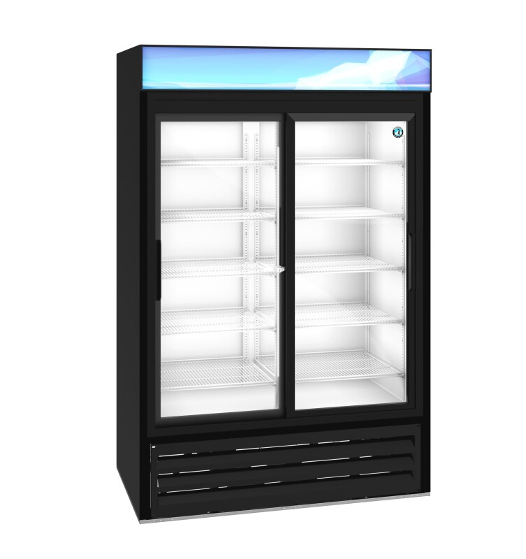 RM-45-SD-HC-BLK, Refrigerator, Two Section Glass Door MerchandiserTitle RM45SDHCBLK
