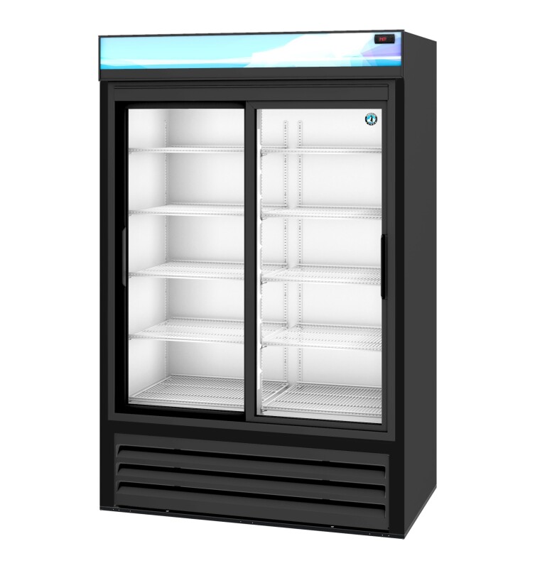RM-45-SD-HC-BLK, Refrigerator, Two Section Glass Door MerchandiserTitle RM45SDHCBLK