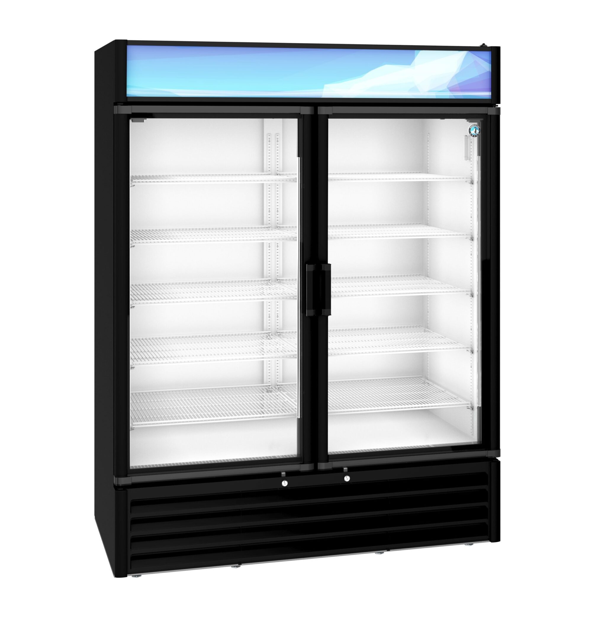 RM-49-HC-BLK, Refrigerator, Two Section Glass Door MerchandiserTitle RM49HCBLK