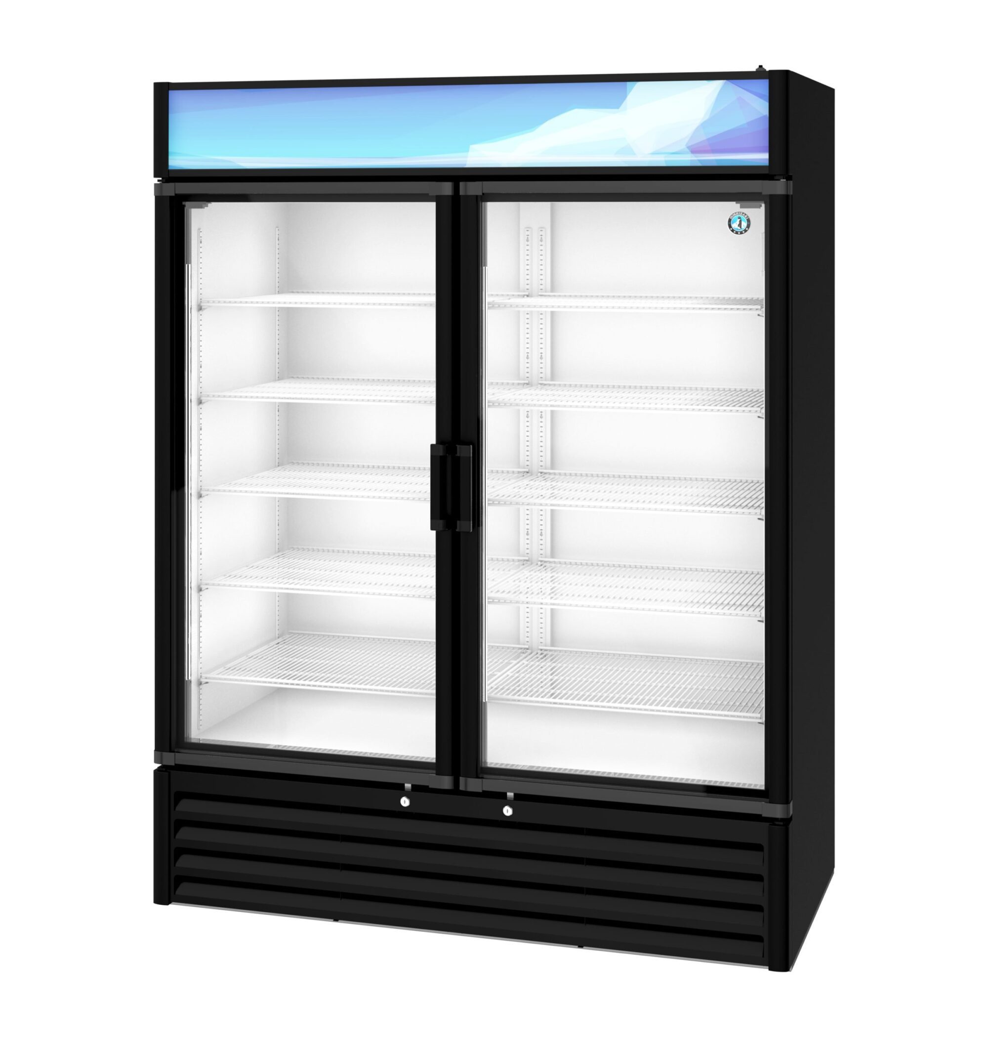 RM-49-HC-BLK, Refrigerator, Two Section Glass Door MerchandiserTitle RM49HCBLK