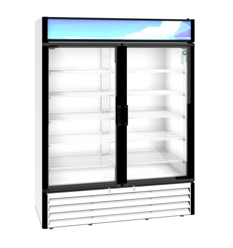 RM-49-HC-WHT, Refrigerator, Two Section Glass Door MerchandiserTitle RM49HCWHT