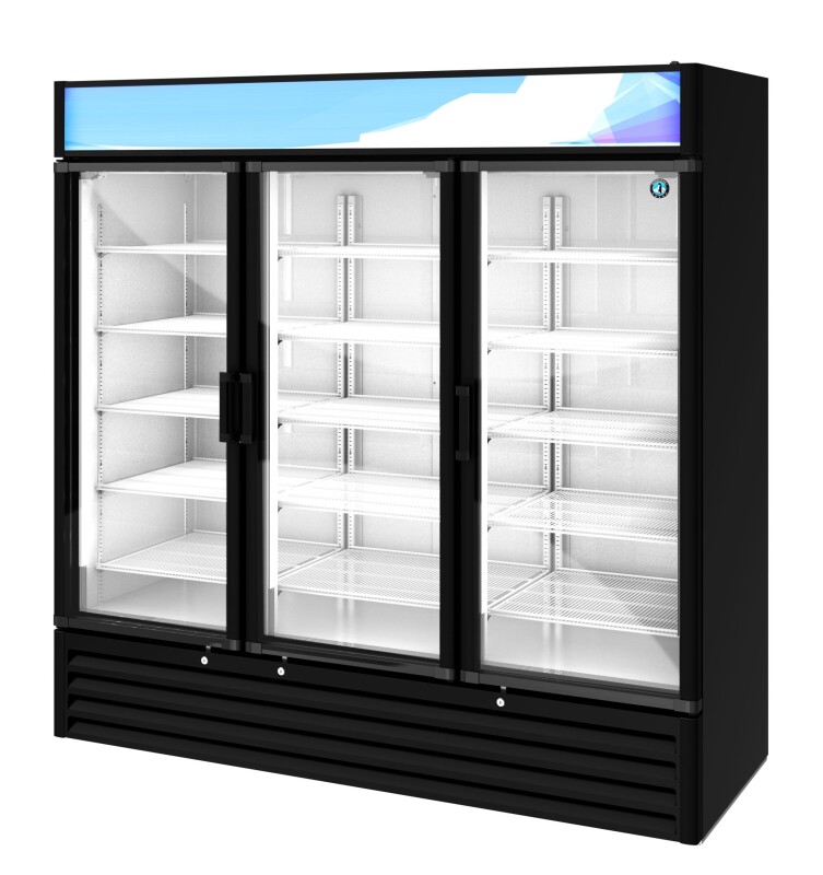 RM-65-HC-BLK, Refrigerator, Three Section Glass Door MerchandiserTitle RM65HCBLK