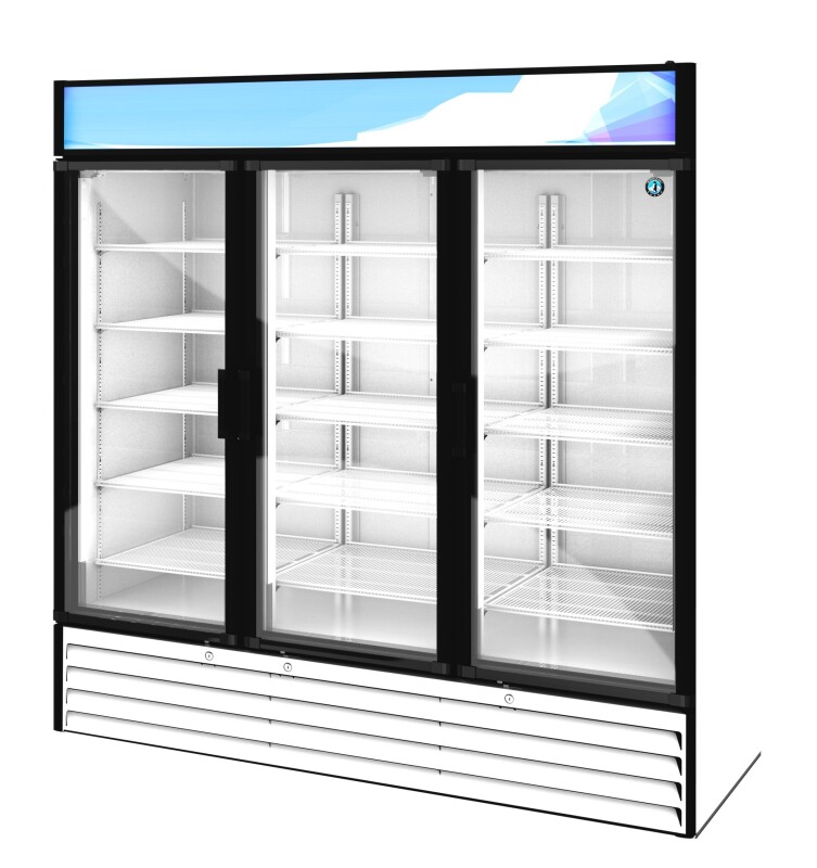 RM-65-HC-WHT, Refrigerator, Three Section Glass Door MerchandiserTitle RM65HCWHT