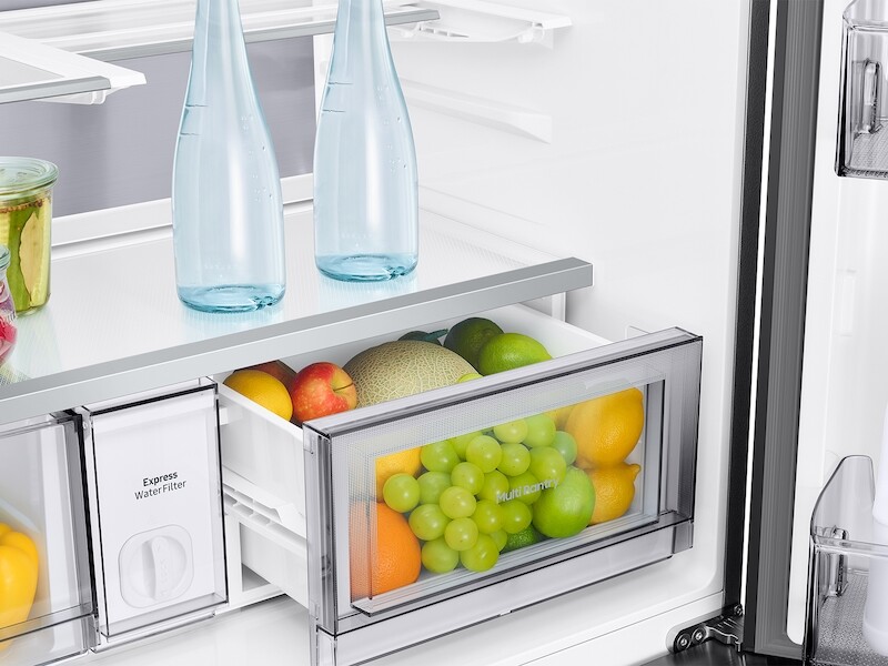 Bespoke 23 cu. ft. Counter Depth 4-Door French Door Refrigerator with AI Hybrid Cooling & Beverage Center in Stainless Steel view 13