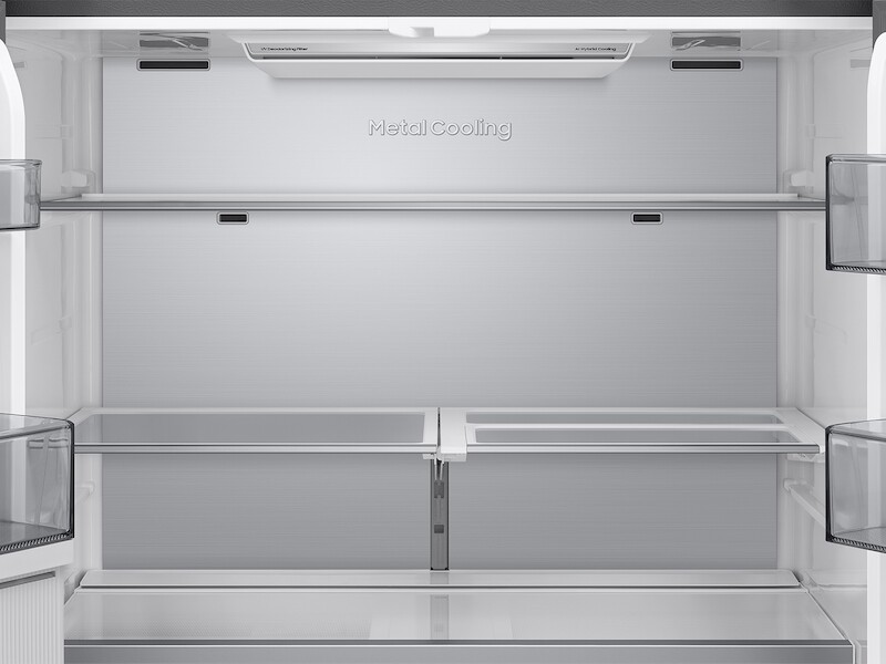 Bespoke 23 cu. ft. Counter Depth 4-Door French Door Refrigerator with AI Hybrid Cooling & Beverage Center in Stainless Steel view 12