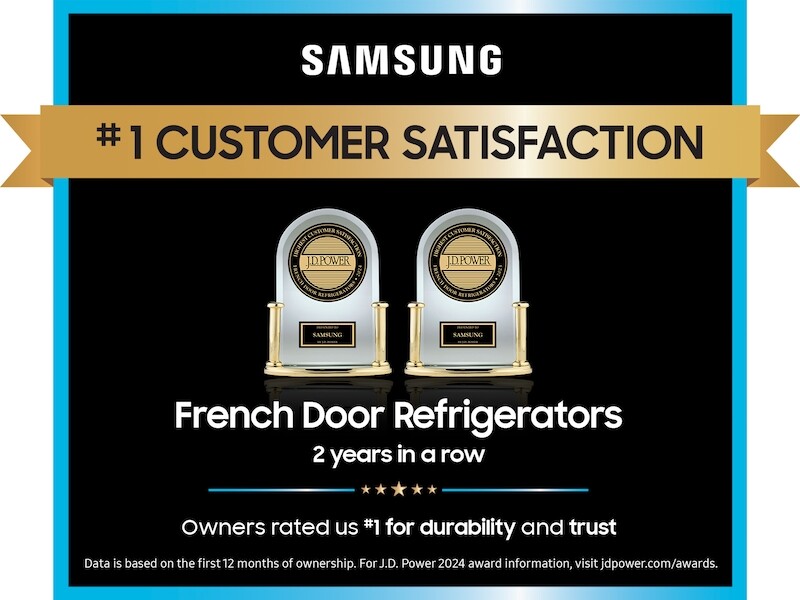 Bespoke 23 cu. ft. Counter Depth 4-Door French Door Refrigerator with AI Hybrid Cooling & Beverage Center in Stainless Steel view 3