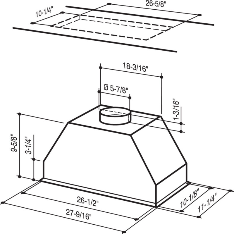 Elite Custom Range Hood Insert, 550 Max Blower CFM RMP17004