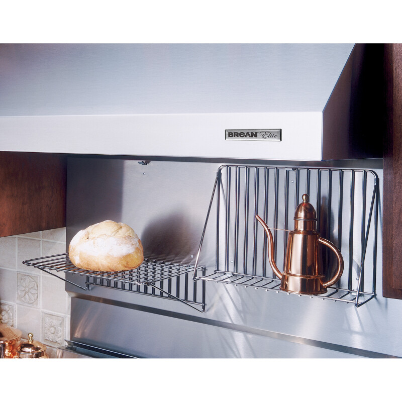 48-Inch Backsplash with shelves in Stainless Steel view 3