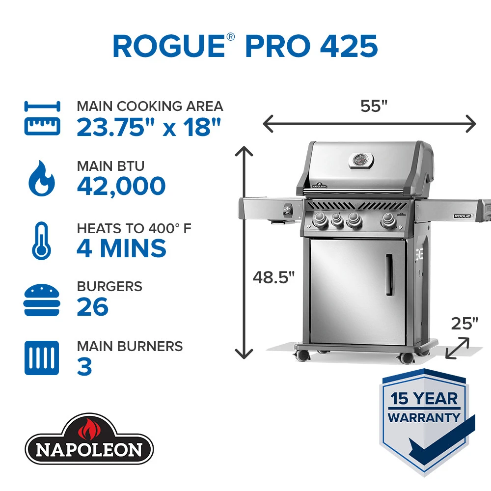 Rogue® PRO 425 SIB with Infrared Side Burner RP425SIBPSS2
