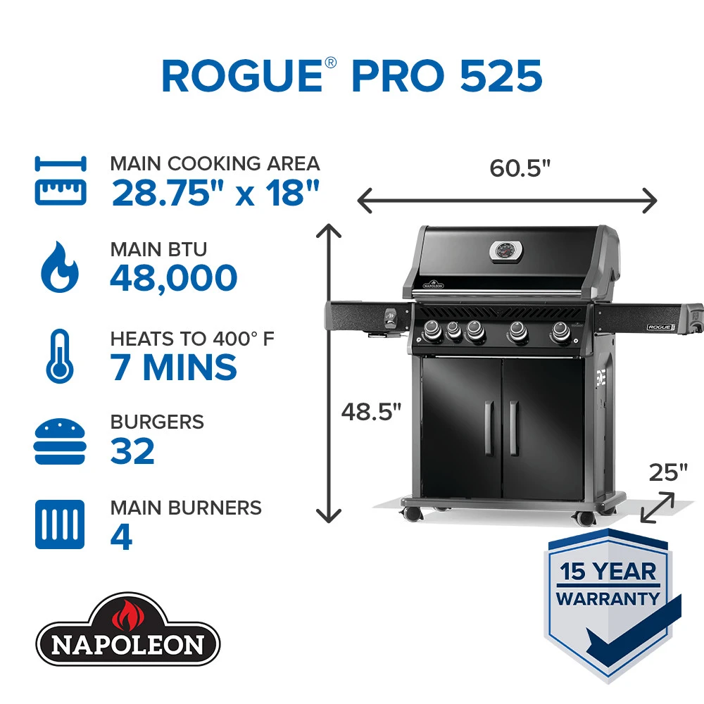 Rogue® PRO 525 SIB with Infrared Side Burner RP525SIBNK2