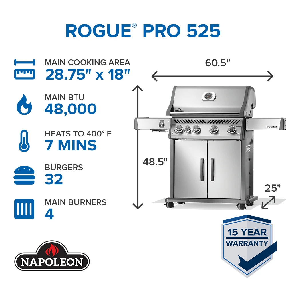 Rogue® PRO 525 SIB with Infrared Side Burner RP525SIBNSS2