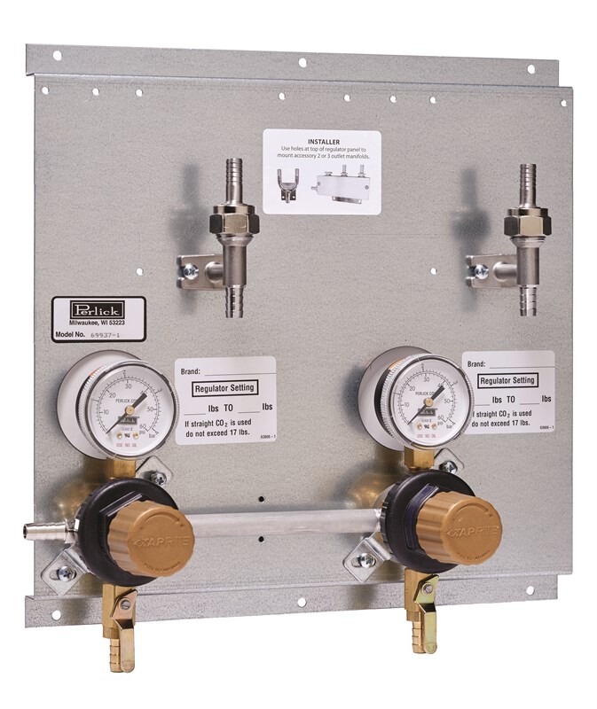 Regulator Panel Kit, 3-Way, with Keg Couplers RPKC3