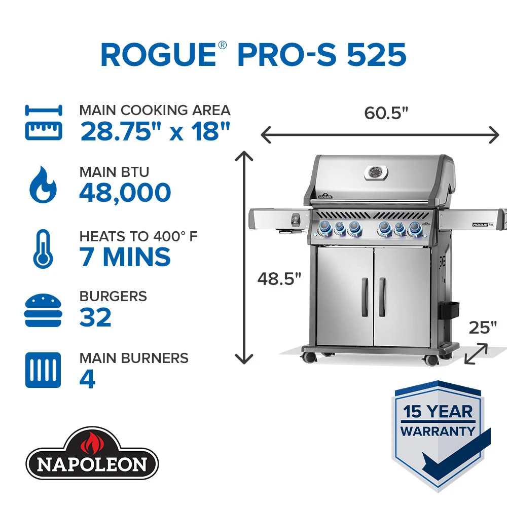 Rogue® PRO-S 525 RSIB with Infrared Side and Rear Burner RPS525RSIBPSS2
