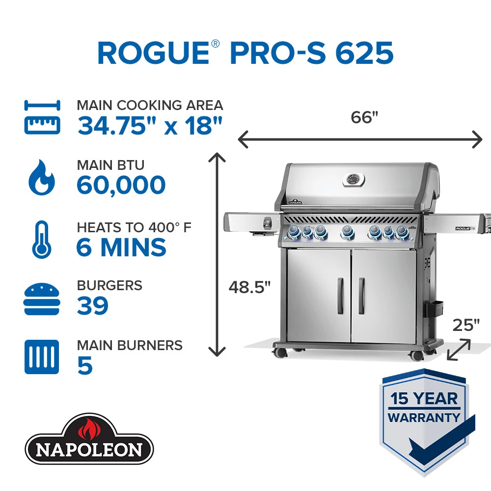 Rogue® PRO-S 625 RSIB with Infrared Side and Rear Burner RPS625RSIBPSS2