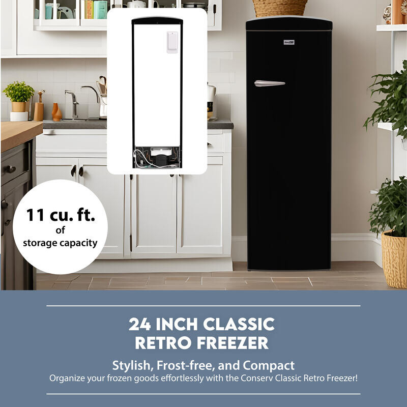 Conserv 11cf Classic Retro Refrigerator 24 in Frost Free Eco R600a 110V - RR1100B