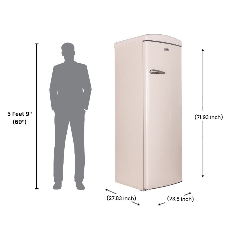 Conserv 11cf Classic Retro Refrigerator 24 in Frost Free Eco R600a 110V - Cream RR1100C