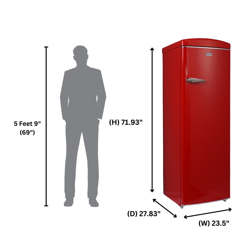 Conserv 11cf Classic Retro Refrigerator 24 in Frost Free Eco R600a 110V - RR1100R