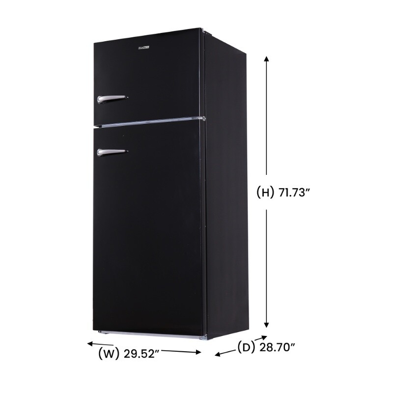 Conserv 30in RETRO Refrigerator 18cf Top Mount FACTORY INSTALLED ICE MAKER 110V Handle RRFI18B