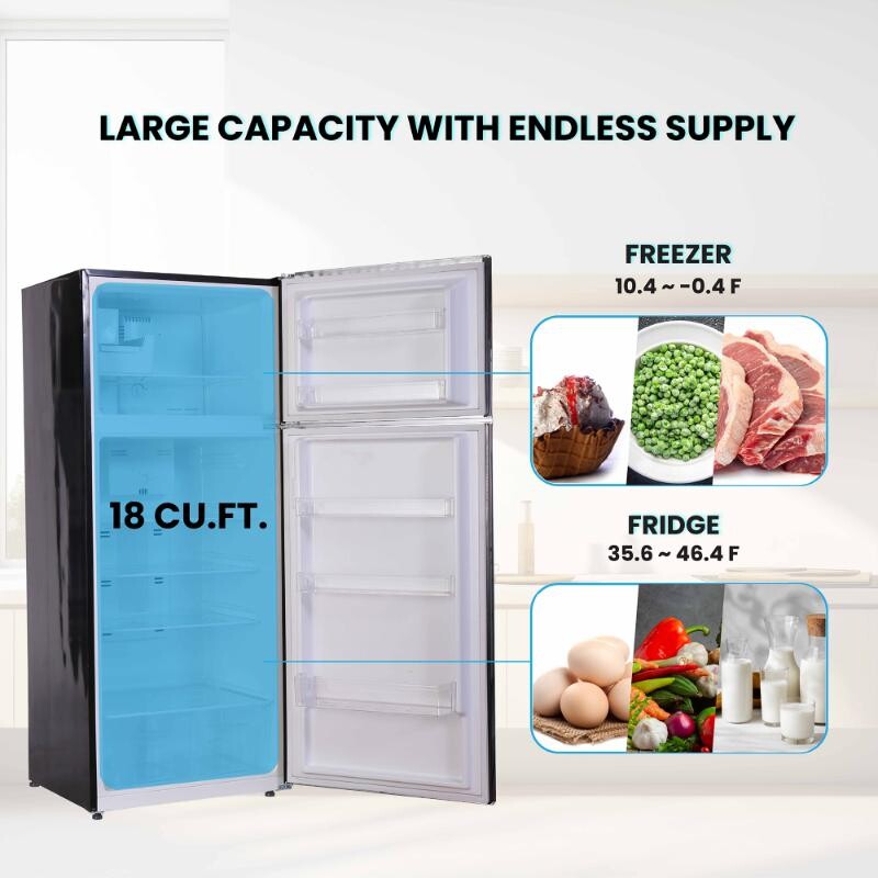 Conserv 30in RETRO Refrigerator 18cf Top Mount FACTORY INSTALLED ICE MAKER 110V Handle RRFI18B