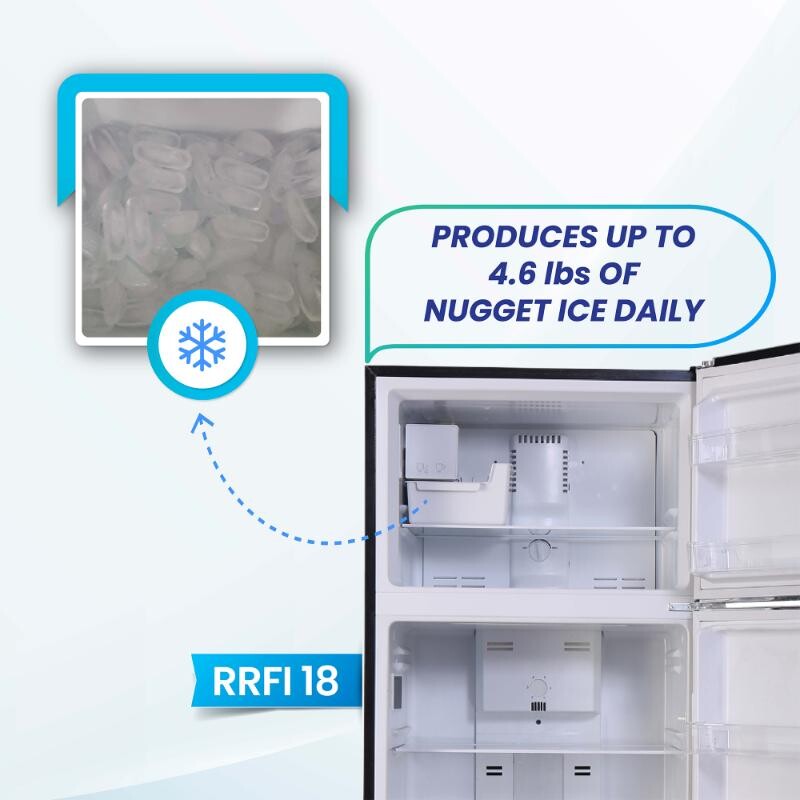 Conserv 30in RETRO Refrigerator 18cf Top Mount FACTORY INSTALLED ICE MAKER 110V Handle RRFI18B