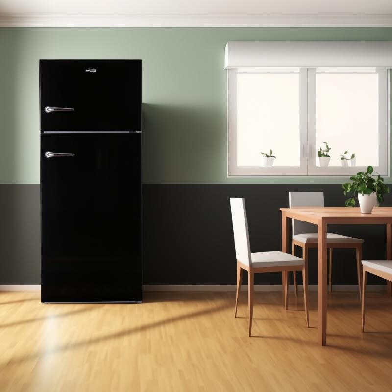 Conserv 30in RETRO Refrigerator 18cf Top Mount FACTORY INSTALLED ICE MAKER 110V Handle RRFI18B