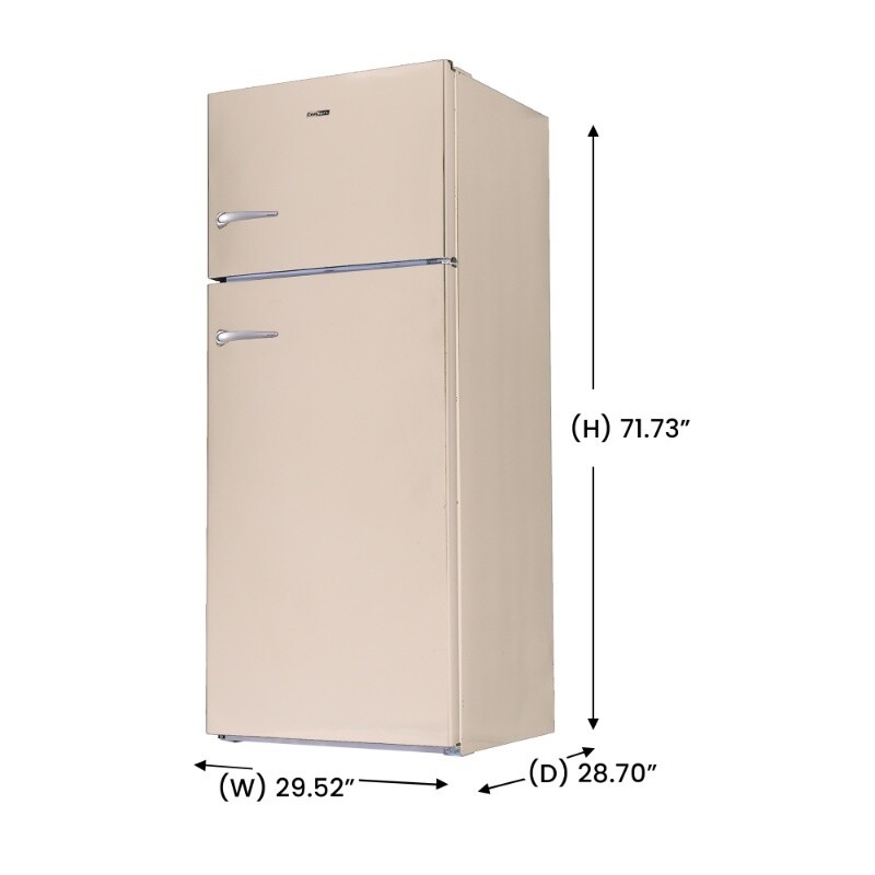 Conserv 30in RETRO Refrigerator 18cf Top Mount FACTORY INSTALLED ICE MAKER 110V Handle RRFI18C