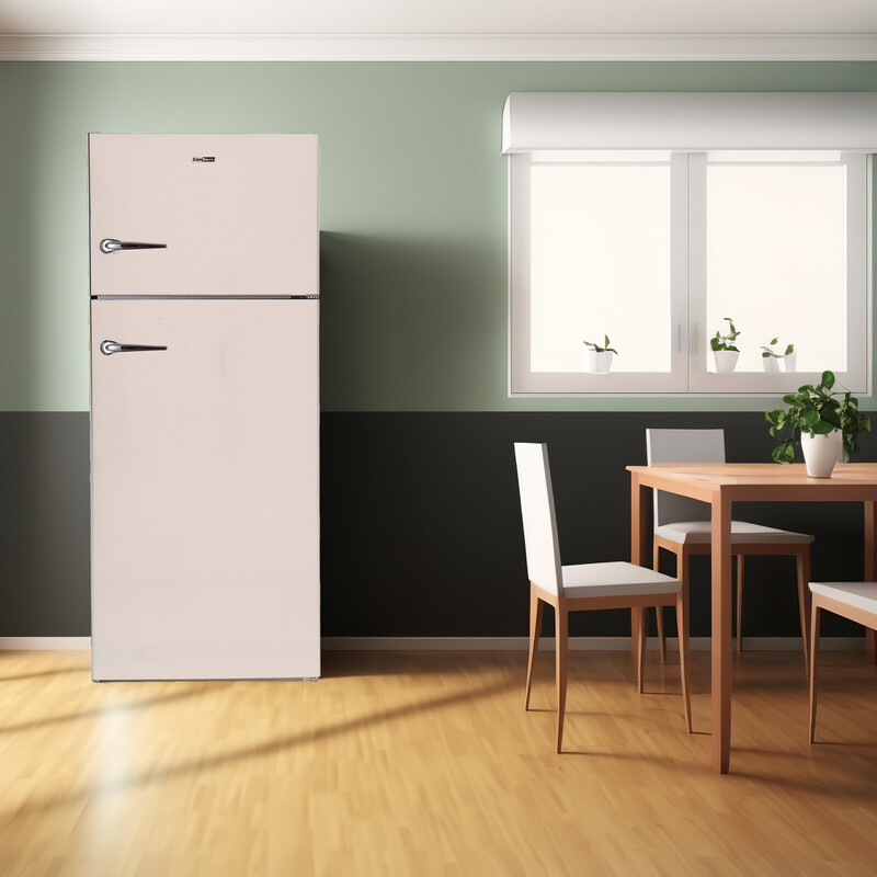 Conserv 30in RETRO Refrigerator 18cf Top Mount FACTORY INSTALLED ICE MAKER 110V Handle RRFI18C