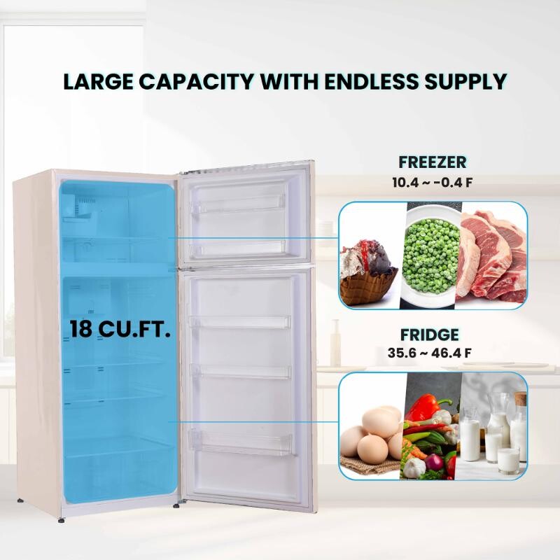 Conserv 30in RETRO Refrigerator 18cf Top Mount FACTORY INSTALLED ICE MAKER 110V Handle RRFI18C