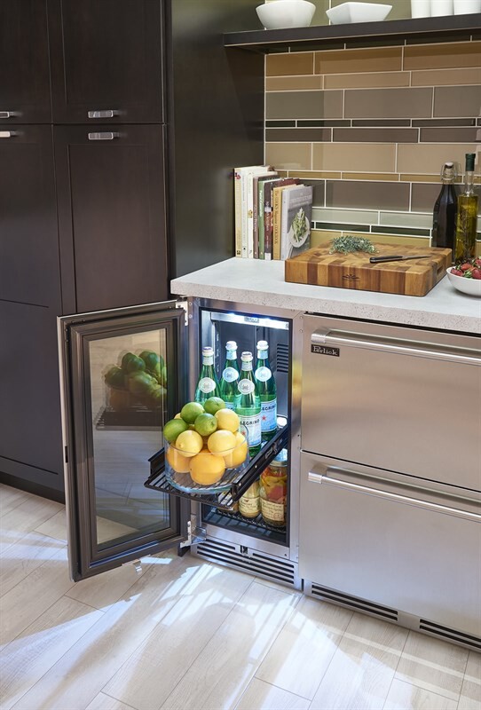Quick stock a bottles and cans with Perlick's full extension refrigerator shelf. This accessory shelf replaces any existing Perlick undercounter shelf. RS1515R