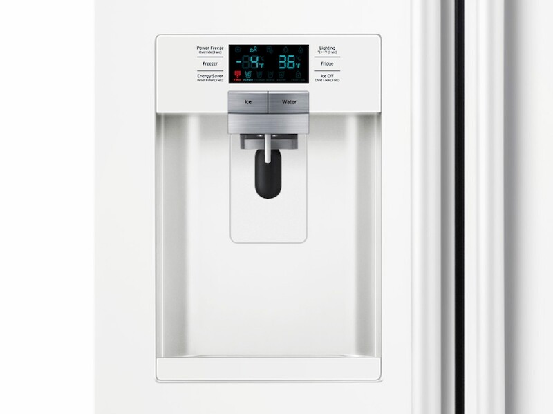 Samsung 22 cu. ft. Counter Depth Side-by-Side Refrigerator in White White RS22HDHPNWWAA Picture 1