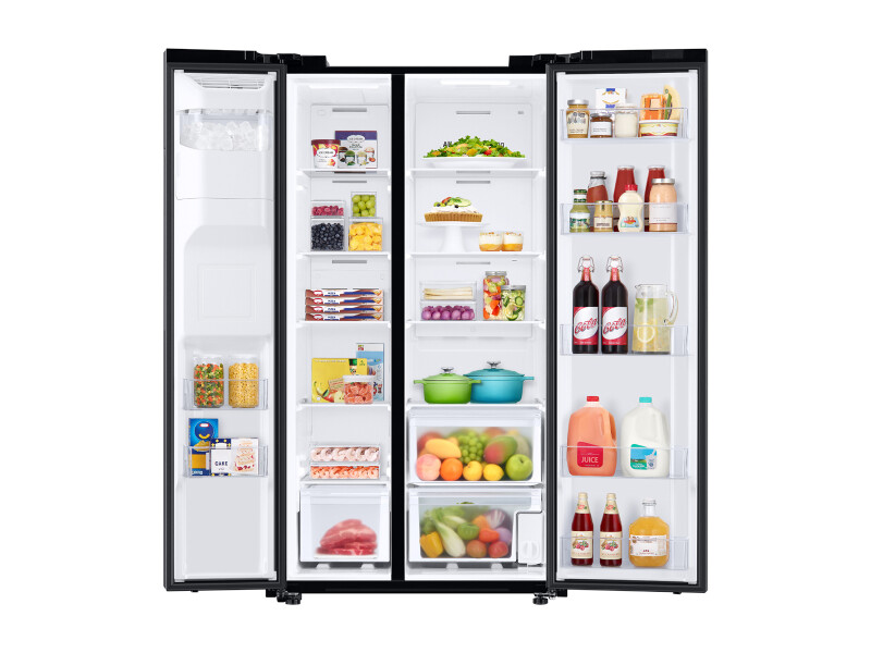27.4 cu. ft. Large Capacity Side-by-Side Refrigerator in Black Stainless Steel RS27T5200SGAA