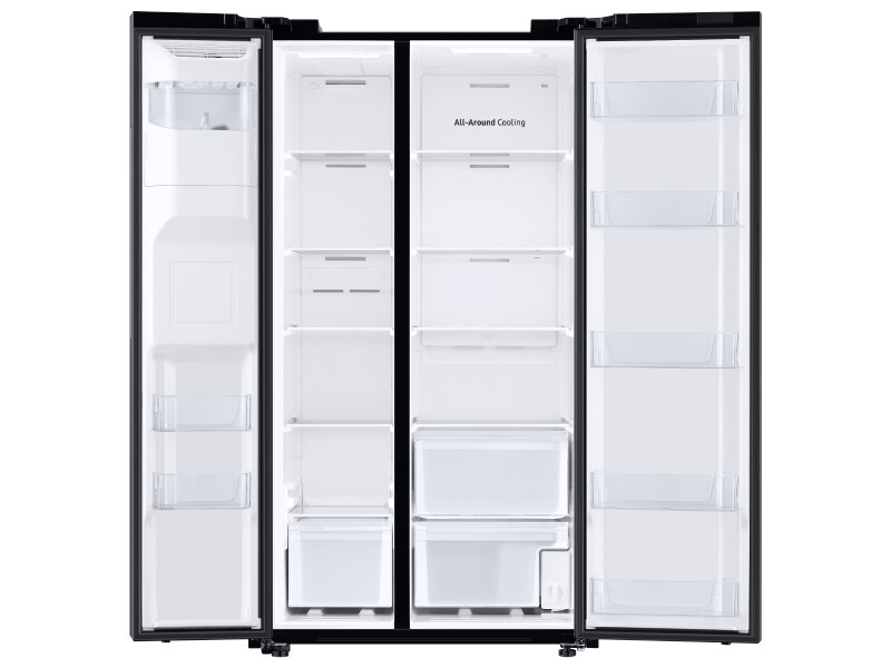 27.4 cu. ft. Large Capacity Side-by-Side Refrigerator in Black Stainless Steel RS27T5200SGAA