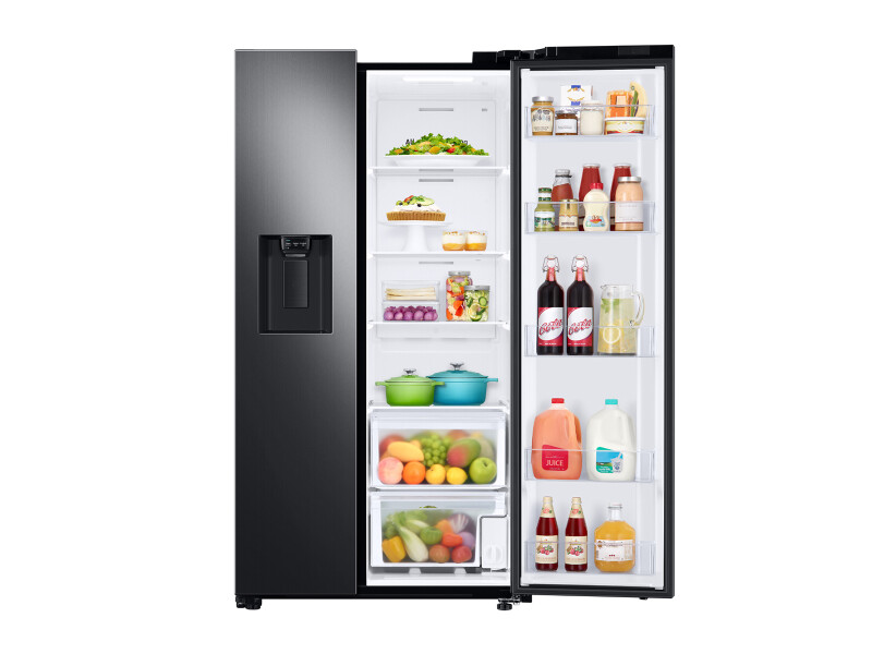 27.4 cu. ft. Large Capacity Side-by-Side Refrigerator in Black Stainless Steel RS27T5200SGAA