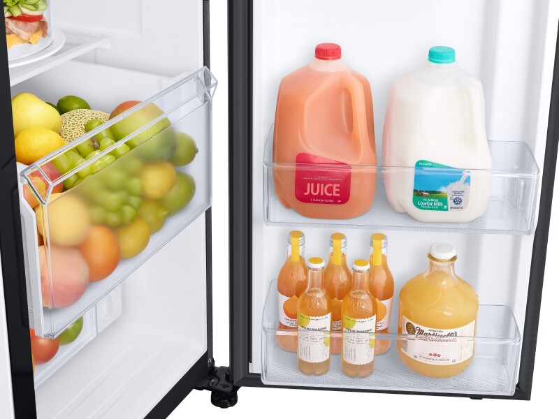 27.4 cu. ft. Large Capacity Side-by-Side Refrigerator in Black Stainless Steel RS27T5200SGAA