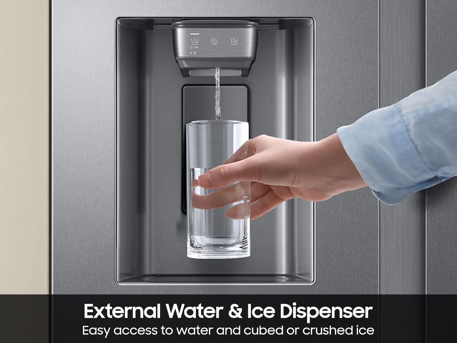 Bespoke AI Side-by-Side Sphere Ice™ | External Water & Ice Dispenser 27 cu.ft. RS70H27SDRAA
