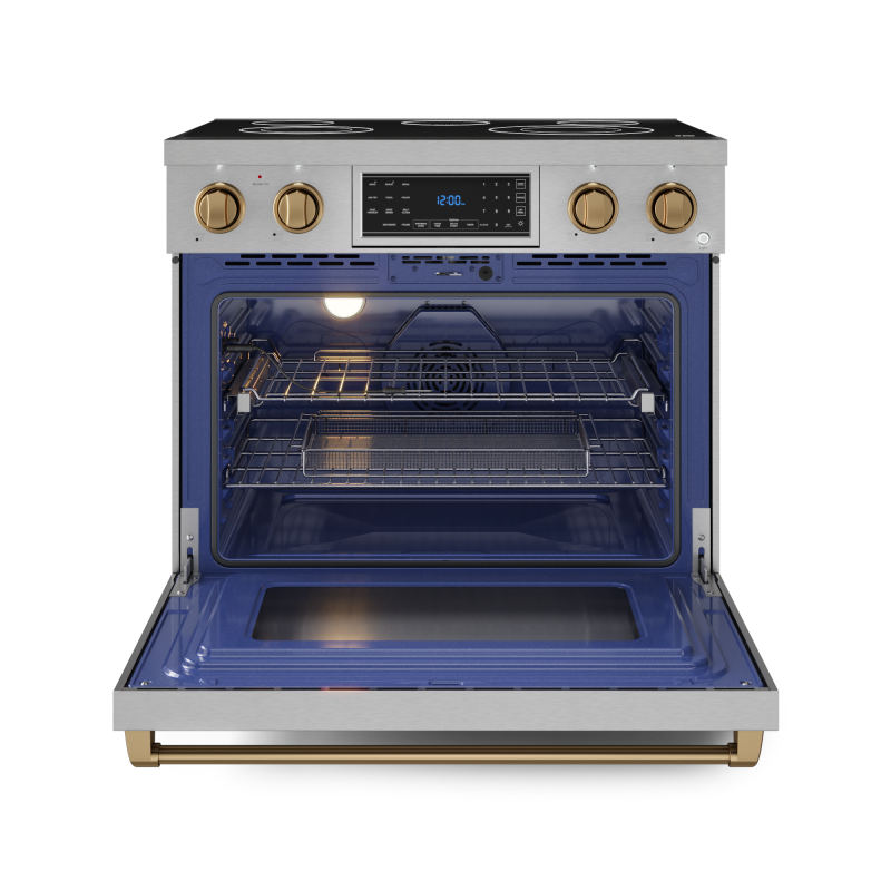 36 Inch Professional Electric Range With Tilt Panel Touch Control In Stainless Steel/bronze Gordon Ramsay Series view 2