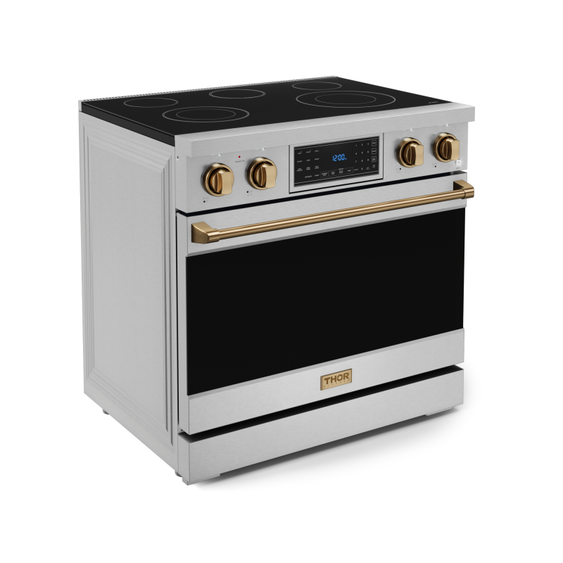 36 Inch Professional Electric Range With Tilt Panel Touch Control In Stainless Steel/bronze Gordon Ramsay Series view 3